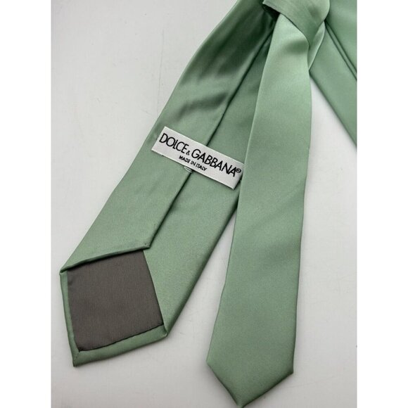Dolce & Gabbana Made in Italy Men's Silk Neck Tie Mint Green - Picture 3 of 6